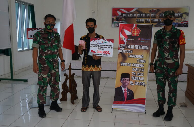 Total 3 Miliar Kodim 0401 Muba salurkan  Bantuan Minyak Goreng