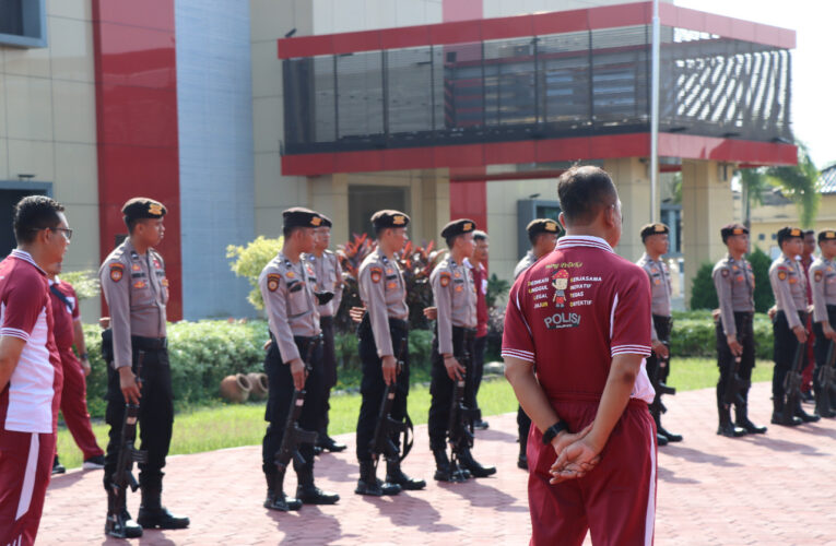 Polres Muba adakan Peraturan baris berbaris dan Persenjataan dalam rangka mengasah kemampuan Perdaspol,