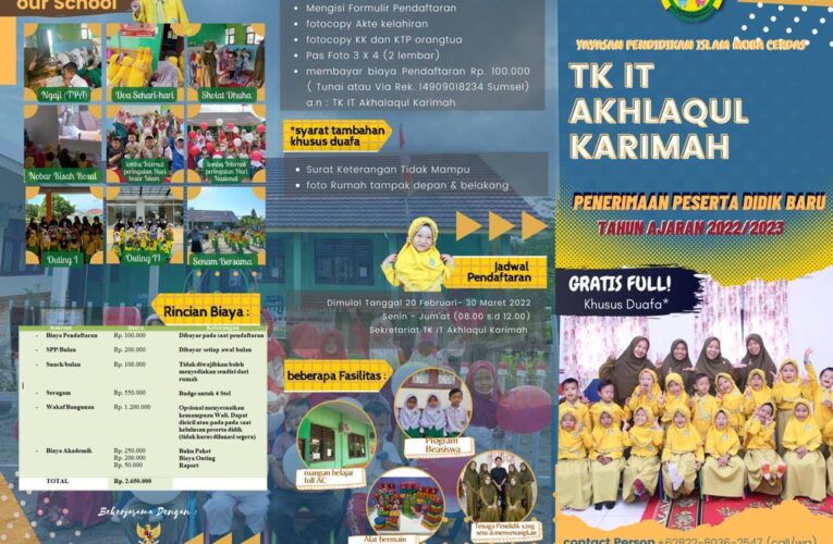 TK IT Akhlaqul Karimah Telah buka Pendaftaran