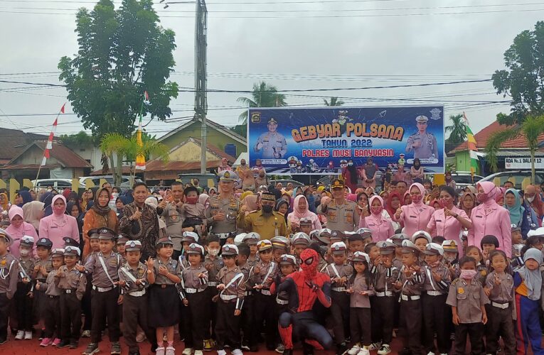 1200 Anak TK   mengikuti Upacara Pembukaan Gebyar Polsanak Tahun 2022