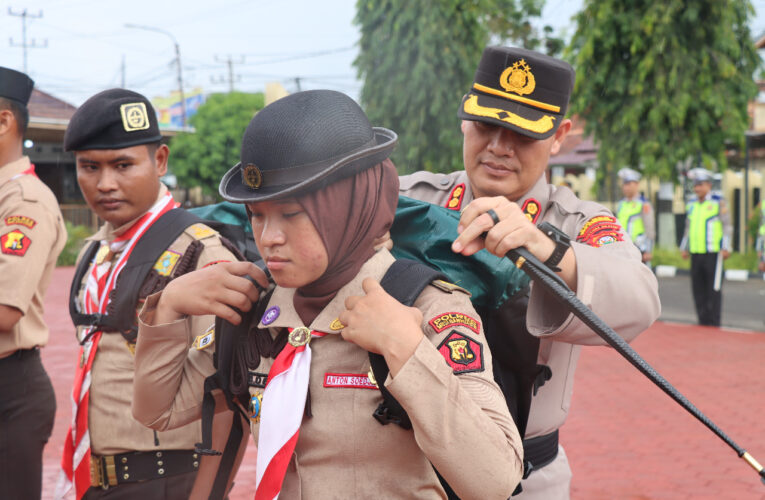 Kapolres Muba AKBP Siswandi SH Sik lepas Anggota saka bhayangkara