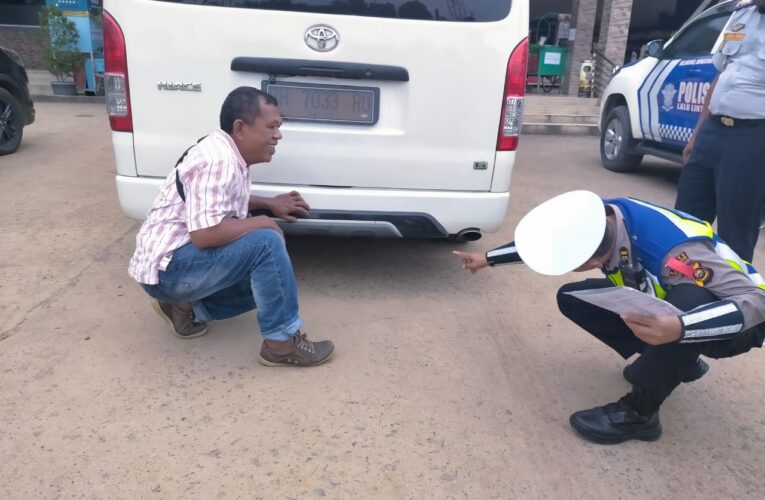 Satlantas Polres Musi Banyuasin Lakukan Ramp Check di Jalintim Palembang-Jambi