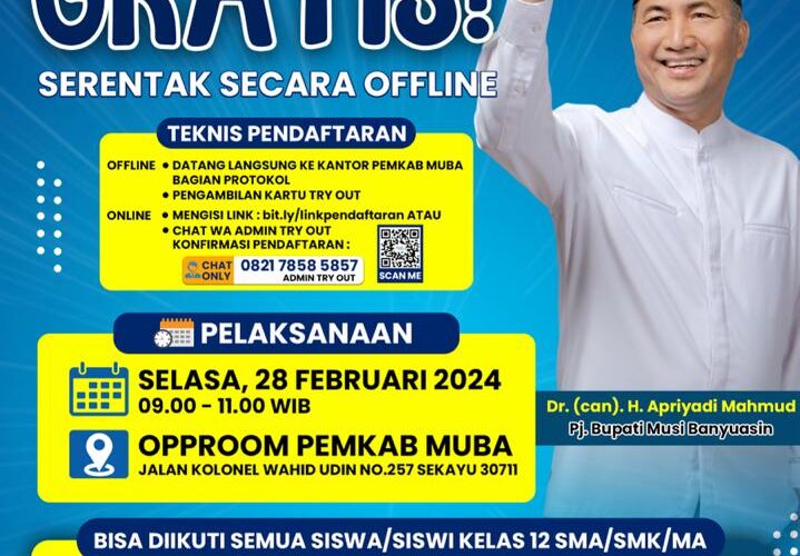 Pj Bupati Apriyadi Gelar Try Out Gratis, Rebut Hadiah Puluhan Juta