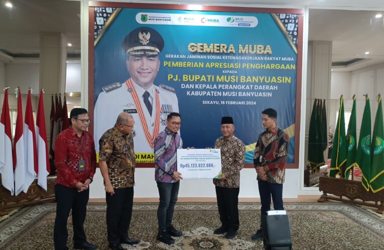 BPJS Berikan Penghargaan Kepada Pemerintah kabupaten Musi dalam Memberikan Perlindungan Masyarakat dengan Program BPJS Ketenagakerjaan