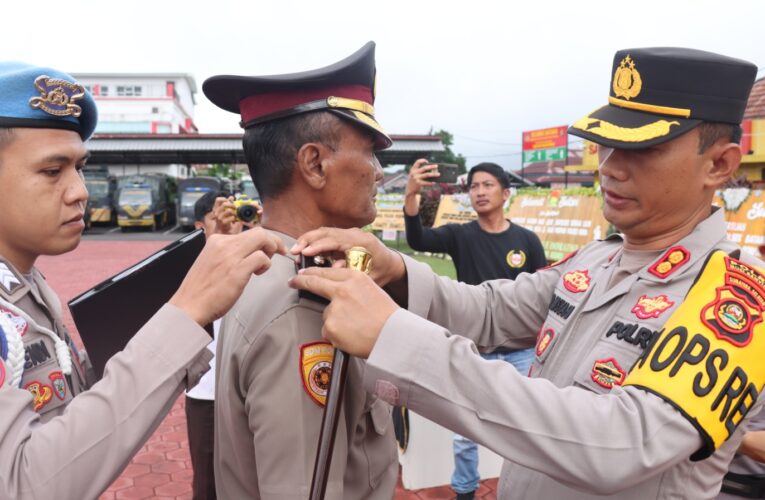 upacara Laporan Kenaikan Pangkat dan serah terima jabatan Kasi Propam Polres Muba