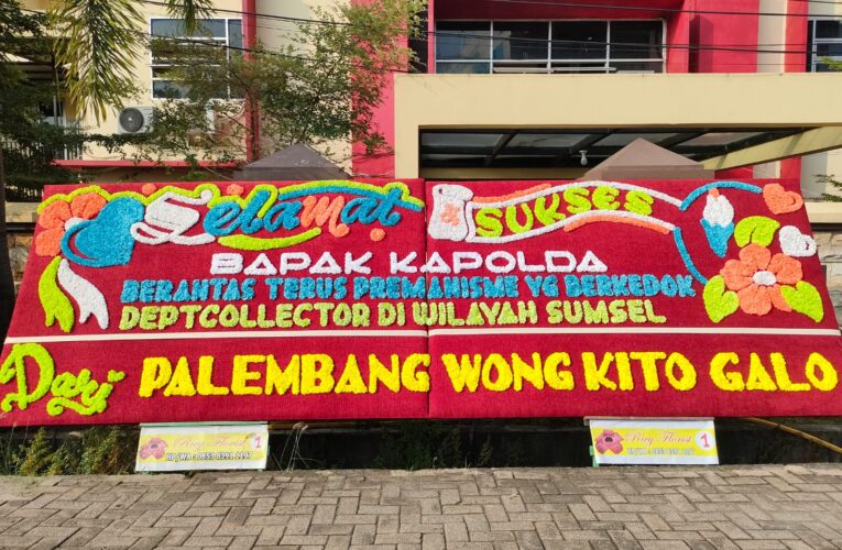 Mapolda Sumsel Banjir Karangan Bunga, Dukung Polisi Tindak Tegas Premanisme Berkedok Debt Collector