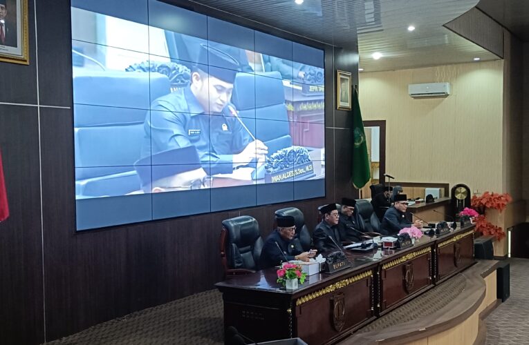 Akhir Paripurna Penyampaian LKPJ Bupati Muba Tahun 2023 Iwan Aldes Sos MSi lakukan Interupsi ini di sampaikan