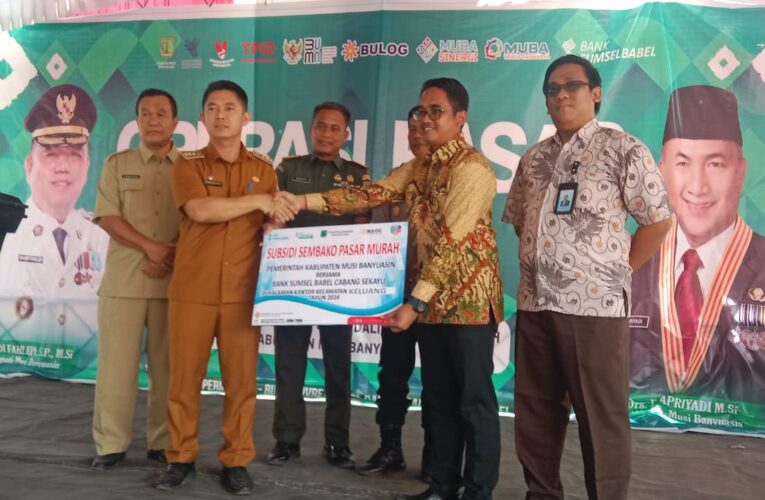 Kolaborasi Bank Sumsel Babel Berikan Subsidi Untuk Masyarakat pasar Murah  Kecamatan Keluang