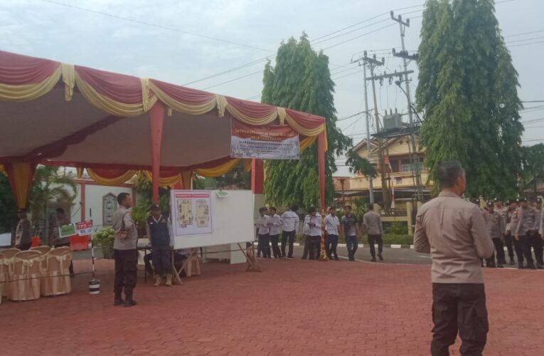 Menyongsong Pemilu kada Polres muba  dilaksanakan kegiatan latpraops (latihan pra operasi)Mantap Praja Musi tahun 2024