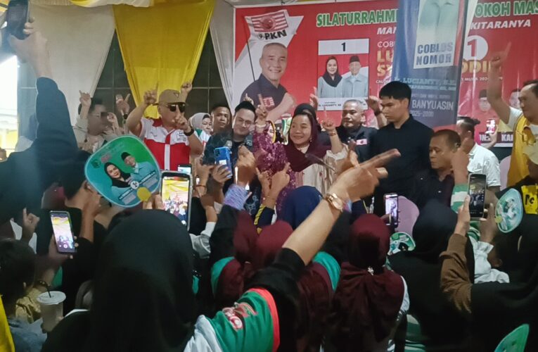 Pendukung 01 Mangunjaya Membeludak Ir Hj Lucianty SE dan Dr Saparuddin SH MH Optimis Menang