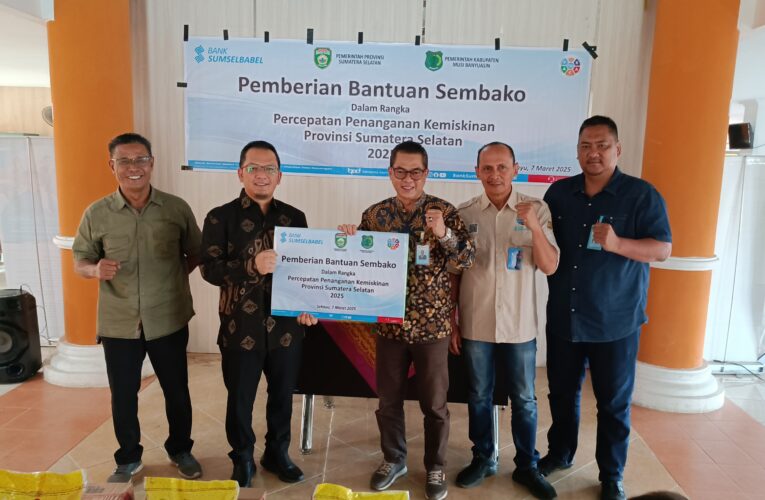 Bank Sumsel dan Dinsos Berkolaborasi  Bantuan Sembako dalam ranggka Percepatan Penanganan Kemiskinan