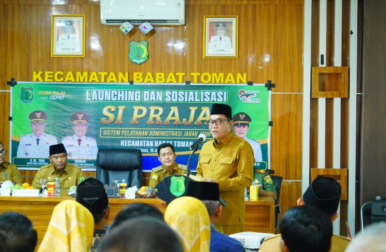 Bupati Muba Luncurkan Aplikasi SI PRAJA di Kecamatan Babat Toman