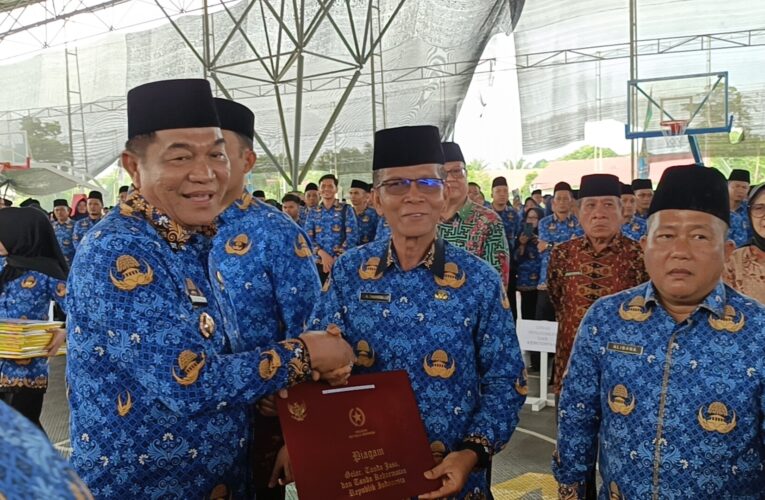 Ahmad Thamrin Raih Penghargaan Pengabdian 30 Tahun di Puncak Peringatan HUT KORPRI dan PGRI Muba