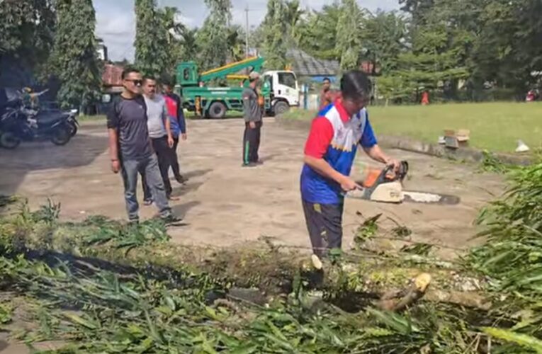 Aksi Nyata Camat Lais: Tak Canggung Pangkas Dahan dan Bersihkan Halaman Kantor Bersama Staf
